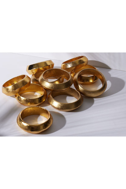 Buy Acacia Wood and Gold Plated Bangle Set in Antique Gold Online Antique Gold