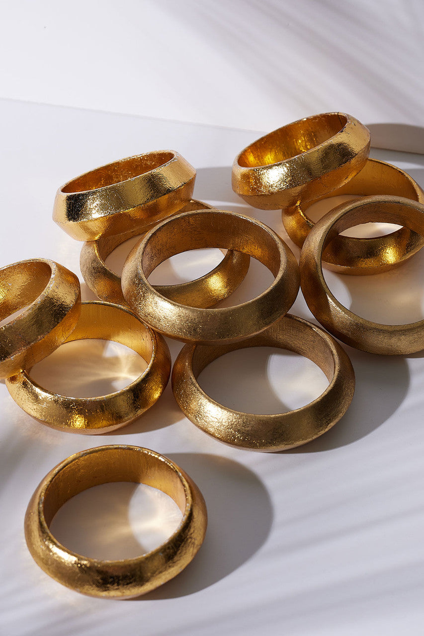 Buy Acacia Wood and Gold Plated Bangle Set in Antique Gold Online Antique Gold