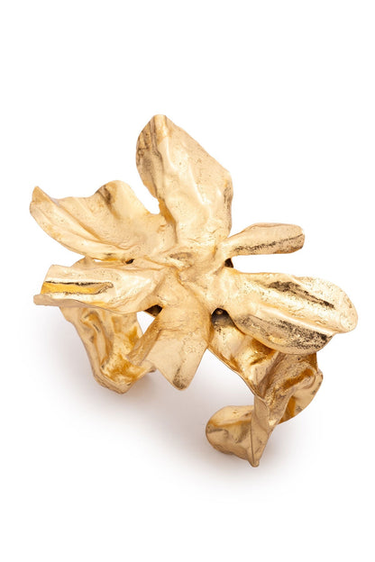 Peony Gold Plated Cuff Bracelet Gold
