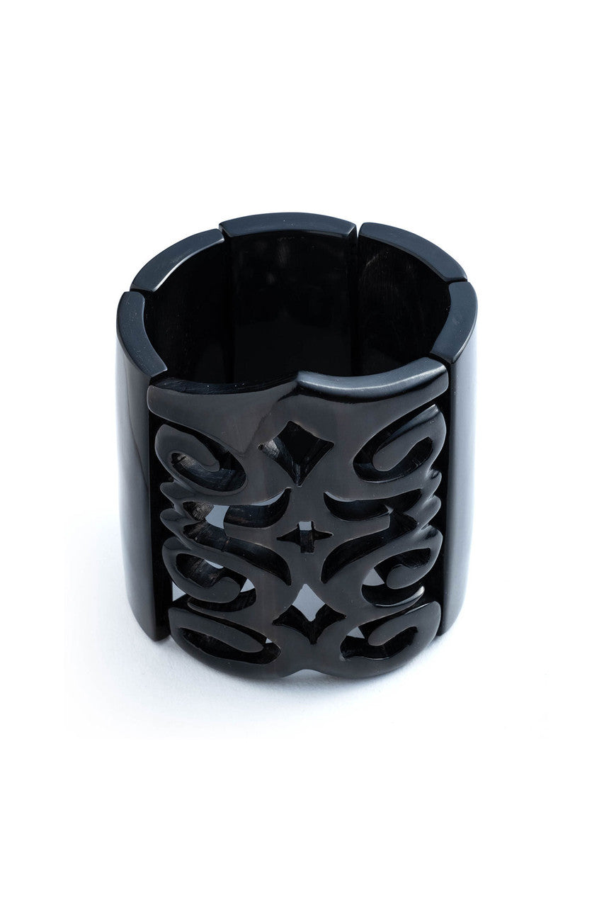 Buy Buffalo Horn Cut Out Bangle in Black Online Black