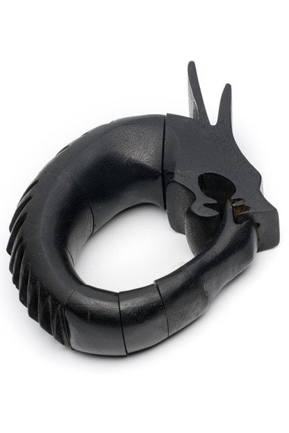Buy Acacia Wood Spiked Dragon Bracelet in Ebony Online Ebony