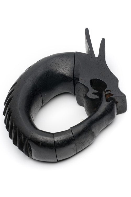 Buy Acacia Wood Spiked Dragon Bracelet in Ebony Online Ebony