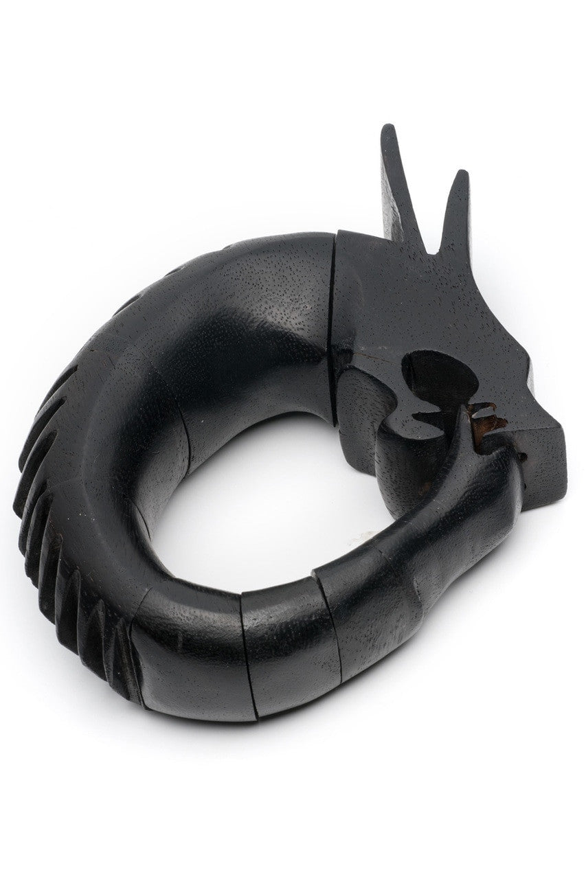 Buy Acacia Wood Spiked Dragon Bracelet in Ebony Online Ebony