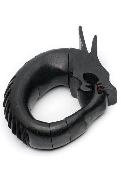Buy Acacia Wood Spiked Dragon Bracelet in Ebony Online Ebony
