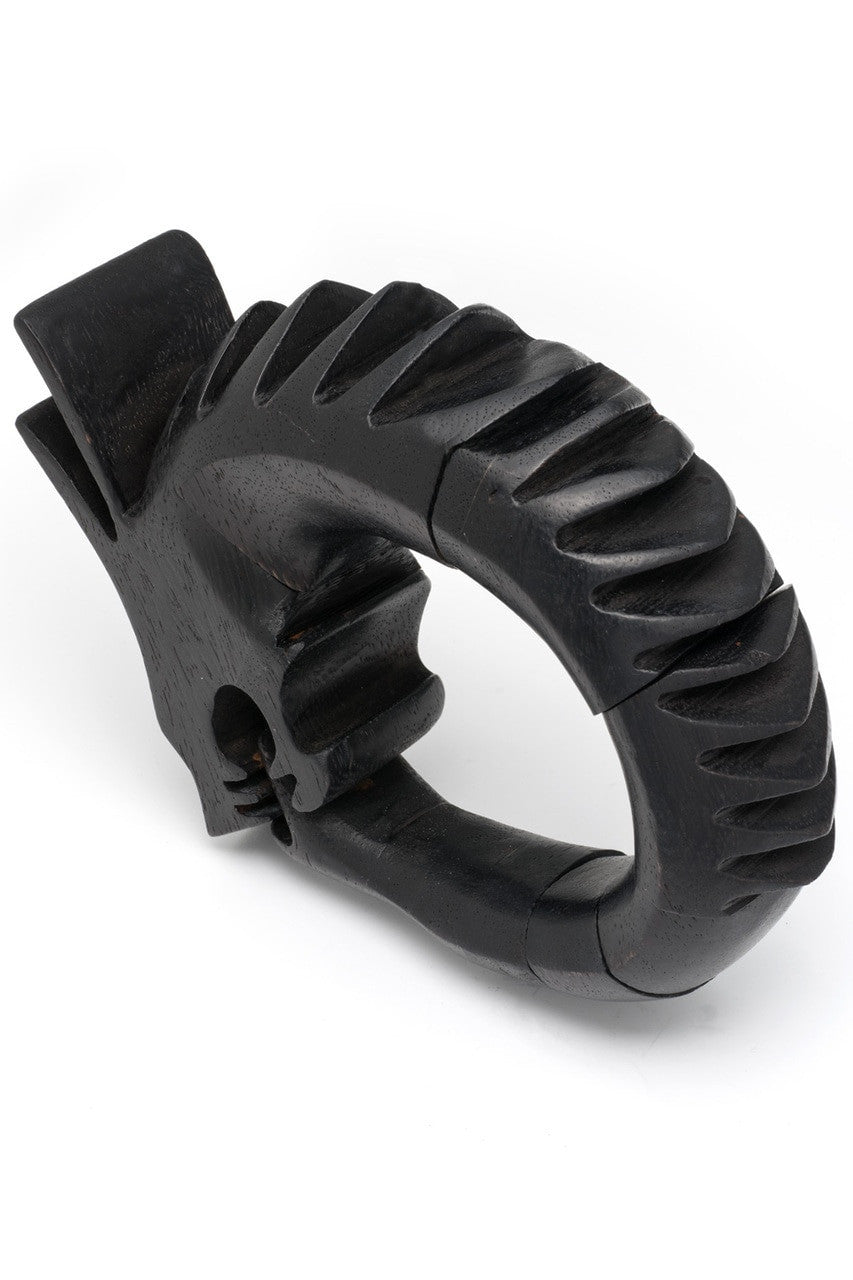 Buy Acacia Wood Spiked Dragon Bracelet in Ebony Online Ebony
