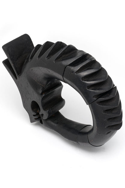 Buy Acacia Wood Spiked Dragon Bracelet in Ebony Online Ebony