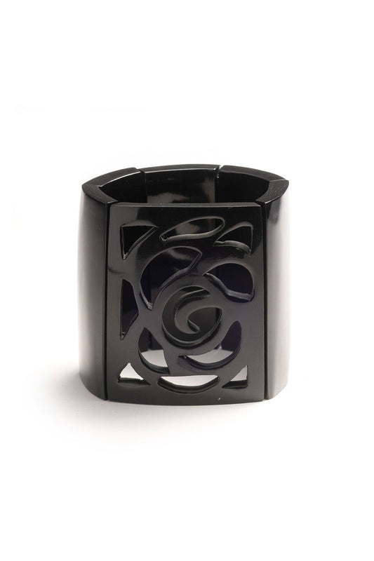 Buy Buffalo Horn Square Scroll Bangle in Black Online Black