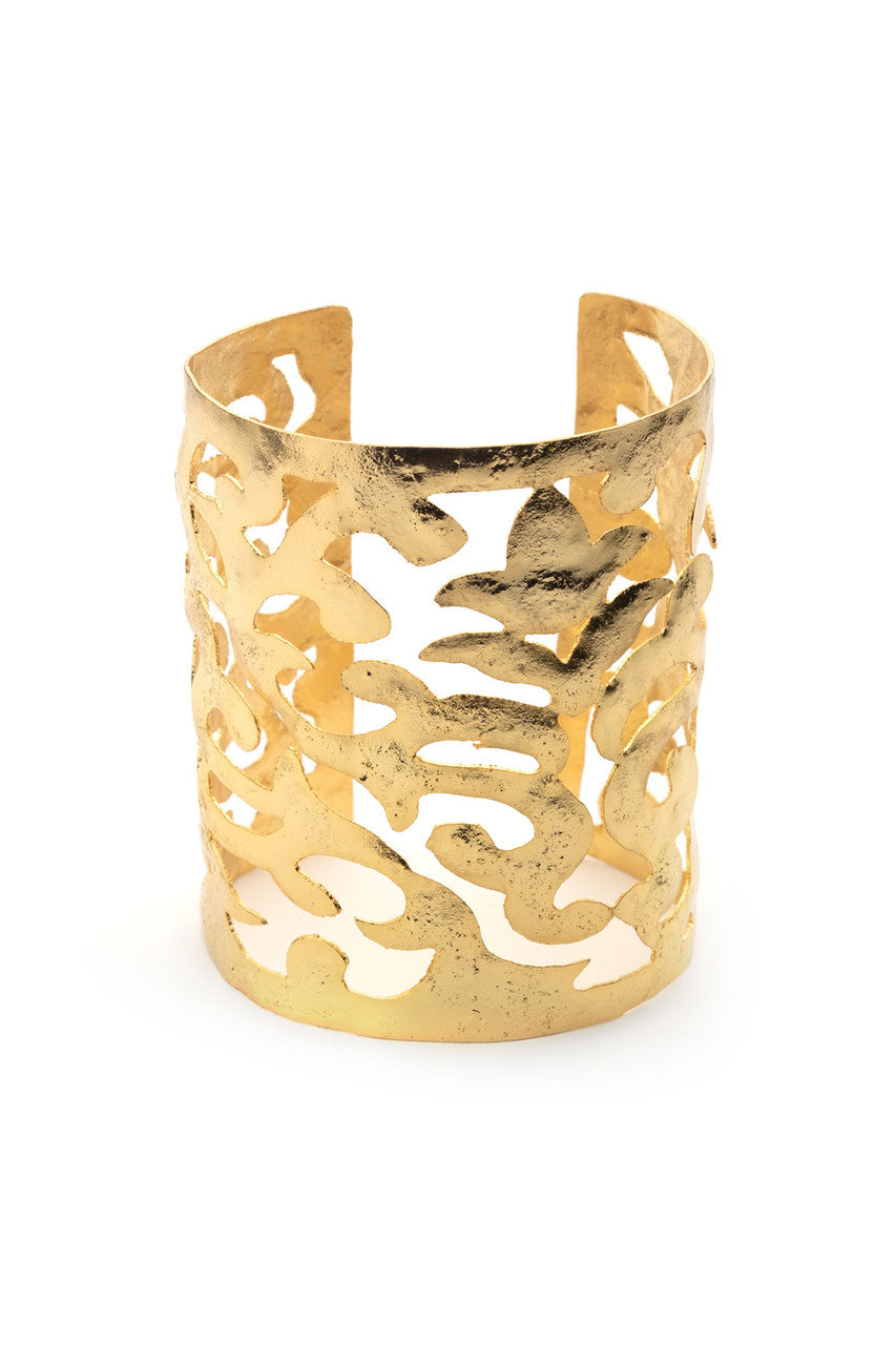 Buy Gold Plated Scroll Cuff Bangle in Gold Online Gold