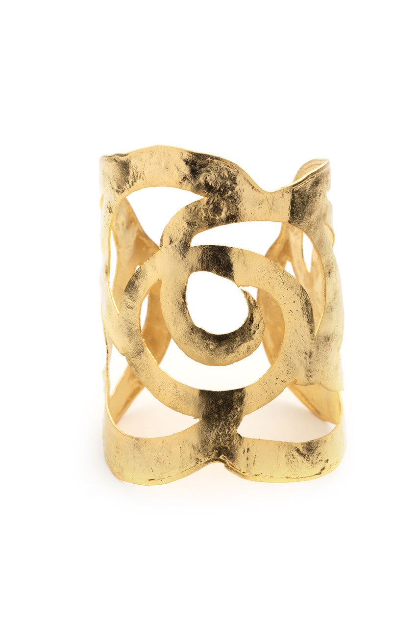 Buy Gold Plated Scroll Cuff in Gold Online Gold