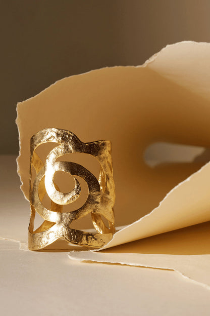 Buy Gold Plated Scroll Cuff in Gold Online Gold