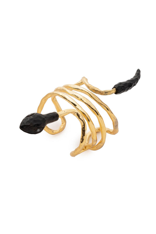 Gold Plated Brass Snake Bracelet Gold