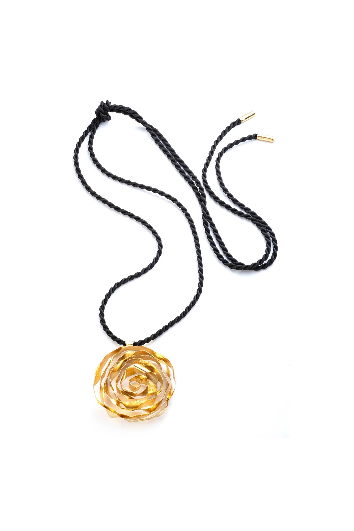 Rosette Gold Plated Pendant Necklace Gold