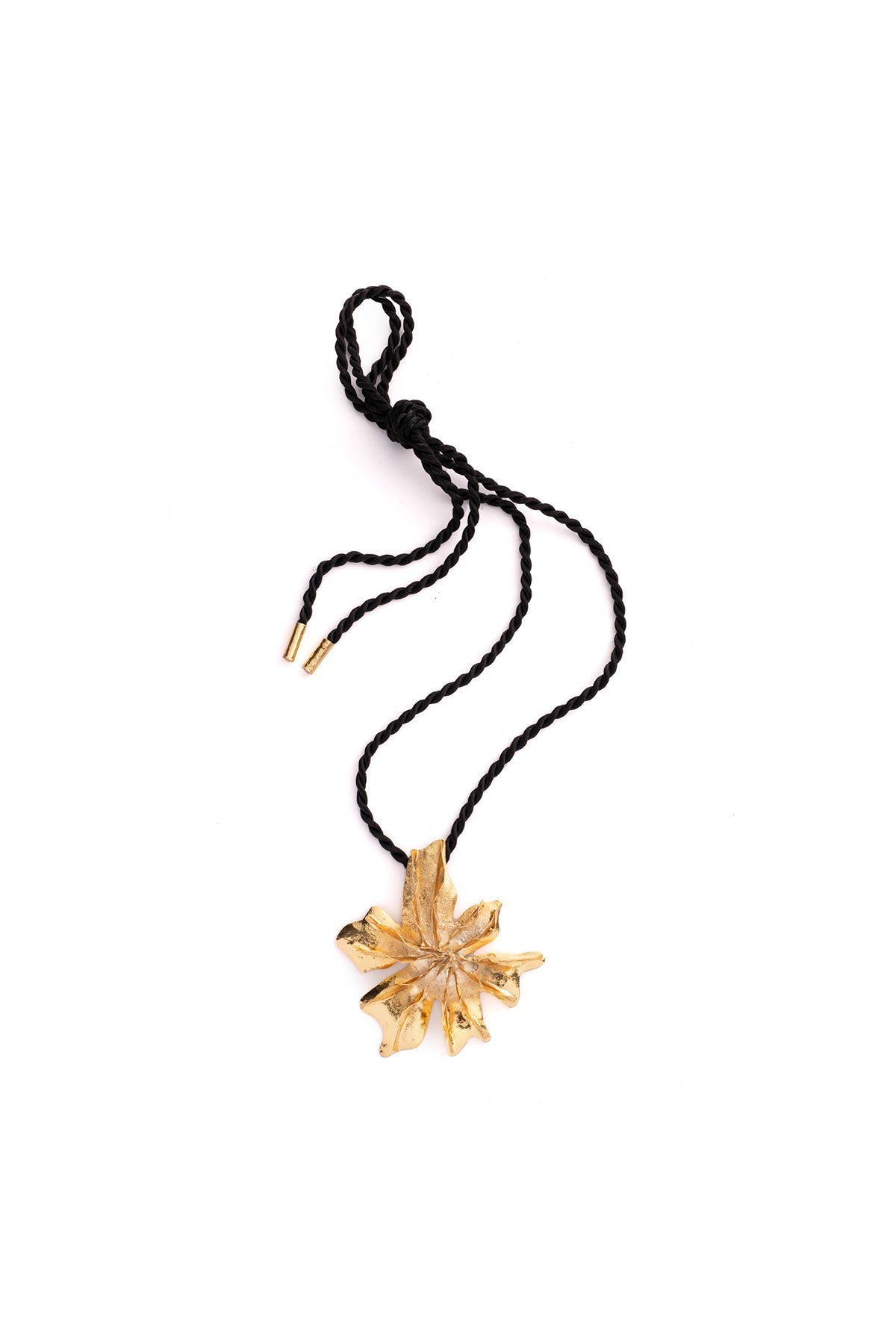 Gold Plated Brass Floral Necklace Gold