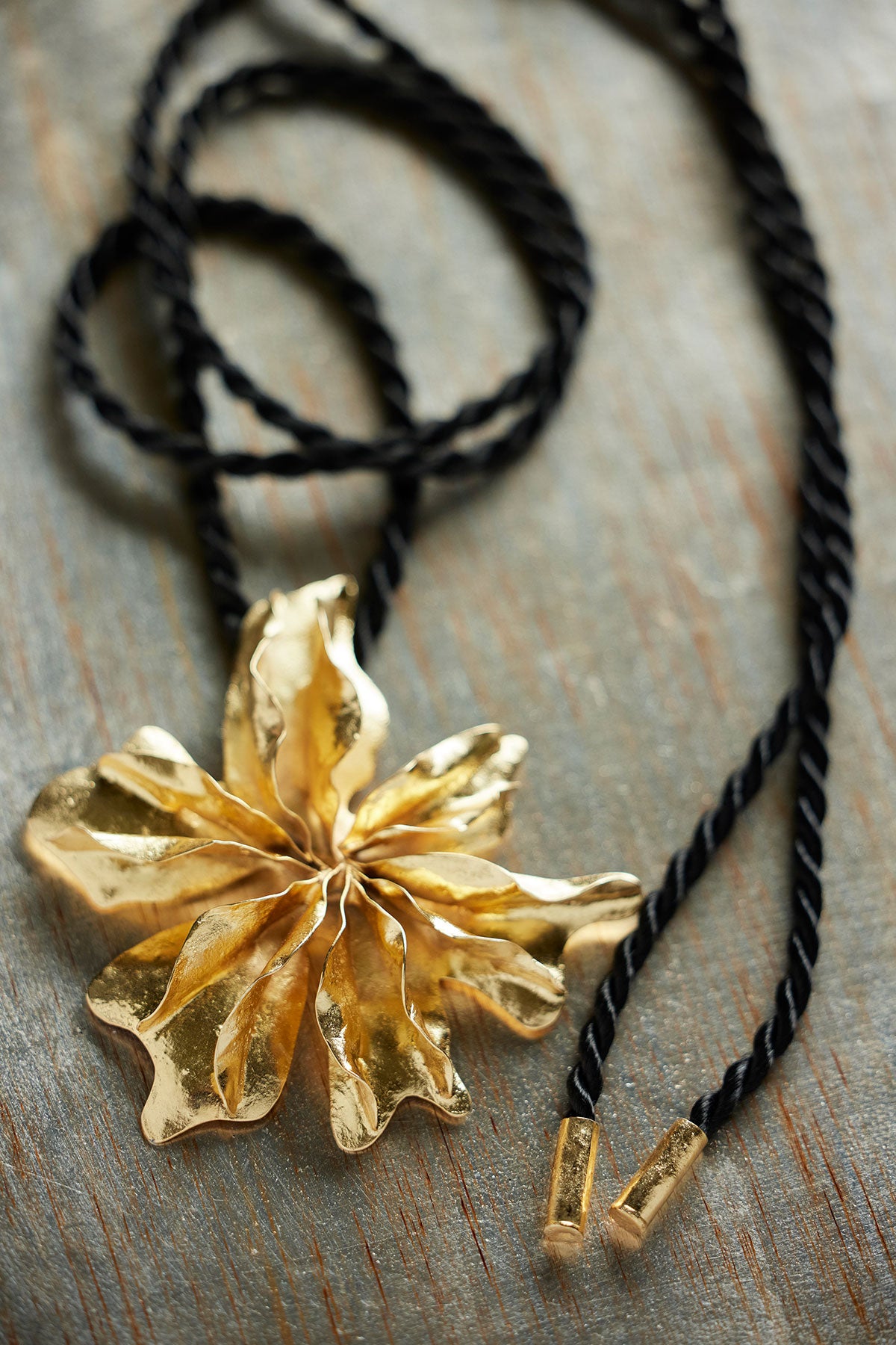Gold Plated Brass Floral Necklace Gold