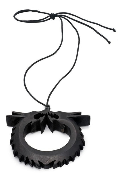 Buy Acacia Wood Double Dragon Necklace in Ebony Online Ebony
