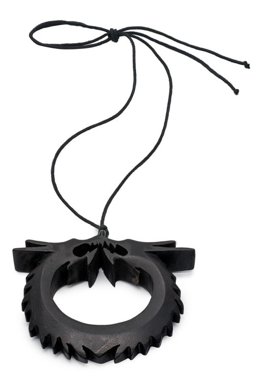 Buy Acacia Wood Double Dragon Necklace in Ebony Online Ebony