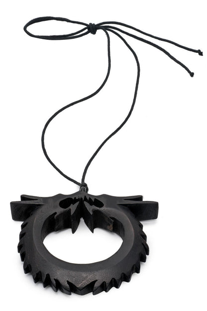 Buy Acacia Wood Double Dragon Necklace in Ebony Online Ebony
