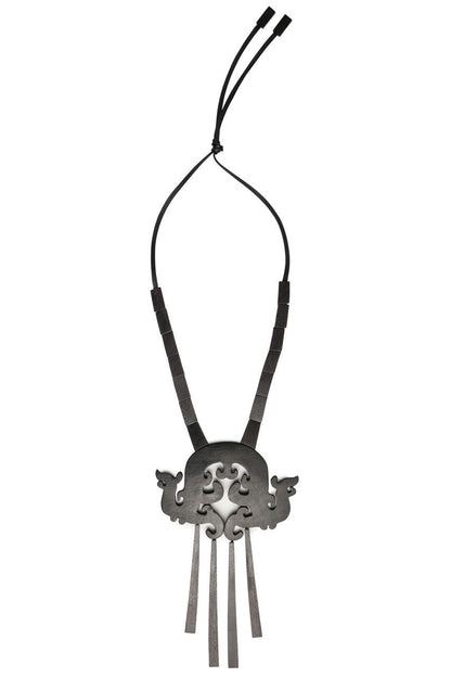 Buy Acacia Wood Fringe Necklace in Dark Brown Online Dark Brown