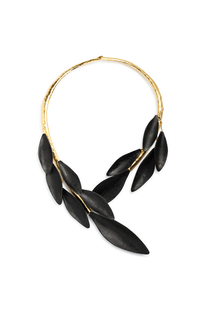 Buy Acacia Wood Choker Necklace in Black Online Black