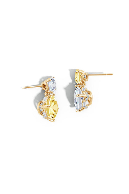 Buy Orient Express Lab-Grown 14K Gold with Yellow & White Diamond Two Stone Earrings in 14K Yellow Gold Online 14K Yellow Gold