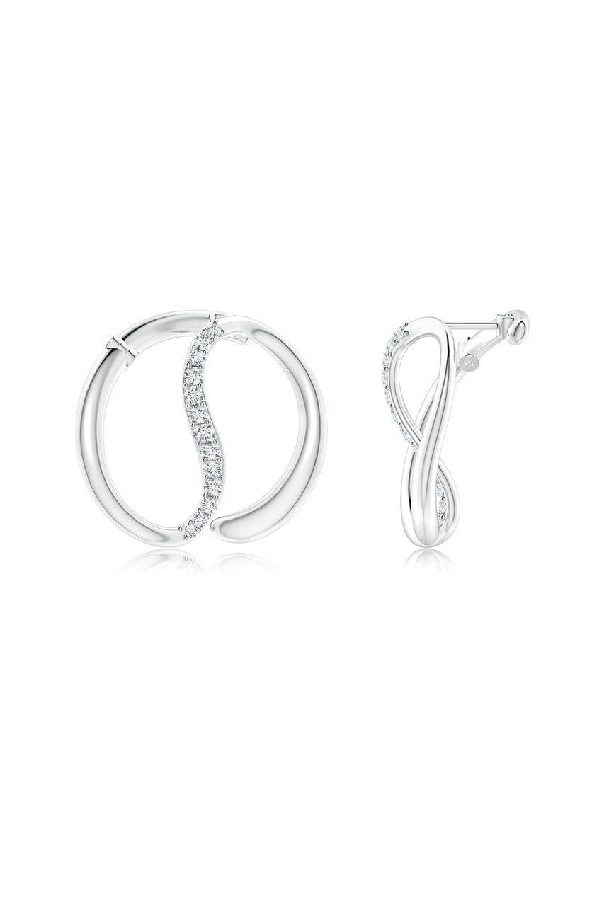 Buy Shangri-La Yin-Yang 14K Gold and Diamond Large Button Stud Earrings in 14K White Gold Online 14K White Gold