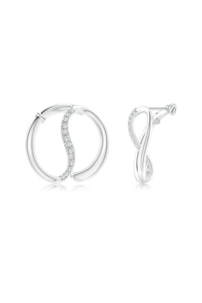 Buy Shangri-La Yin-Yang 14K Gold and Diamond Large Button Stud Earrings in 14K White Gold Online 14K White Gold