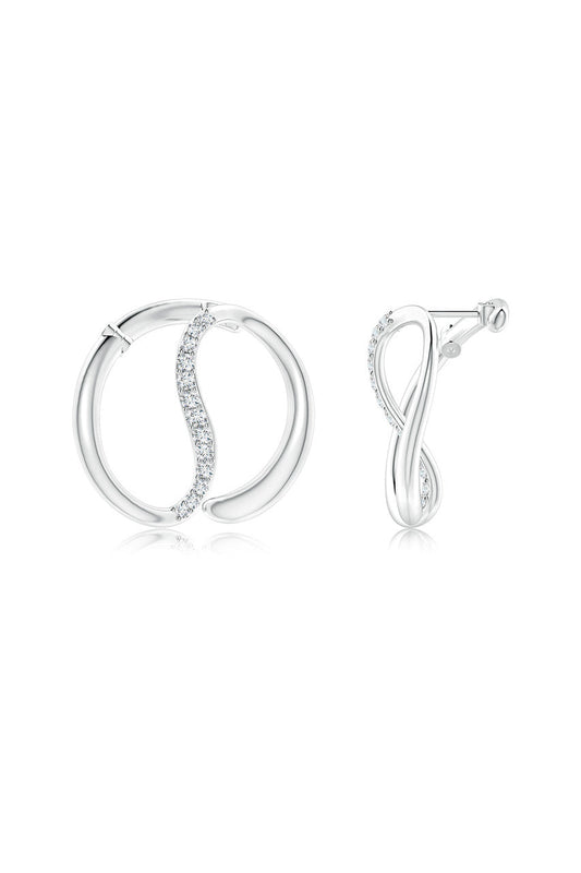 Buy Shangri-La Yin-Yang 14K Gold and Diamond Large Button Stud Earrings in 14K White Gold Online 14K White Gold