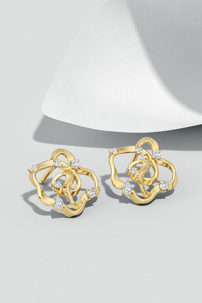 Buy Sakura 14k Scattered Diamond Stud Earrings in 14K Yellow Gold Online 14K Yellow Gold