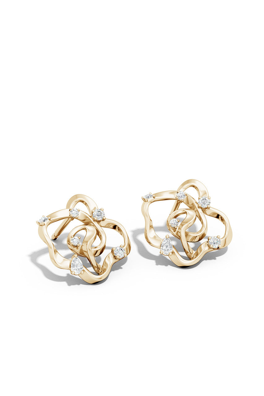 Buy Sakura 14k Scattered Diamond Stud Earrings in 14K Yellow Gold Online 14K Yellow Gold