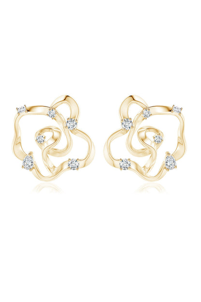 Buy Sakura 14k Scattered Diamond Stud Earrings in 14K Yellow Gold Online 14K Yellow Gold