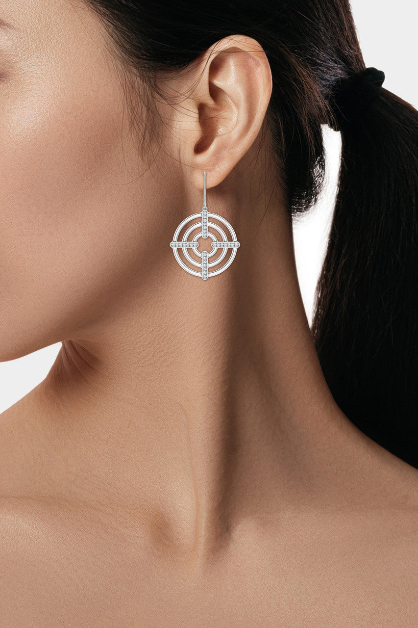 Buy Infinity Concentric Circle 14K Gold Earrings in 14K White Gold Online 14K White Gold