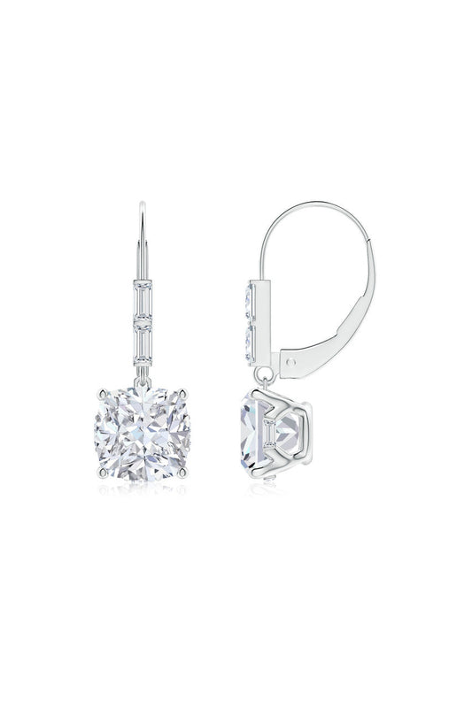 Orient Express Lab-Grown 14K Gold Cushion Diamond Earrings 14K White Gold