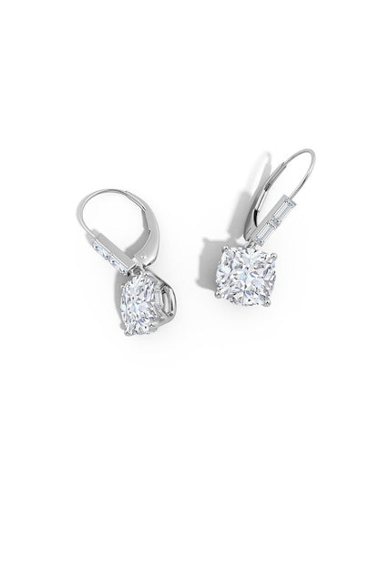 Orient Express Lab-Grown 14K Gold Cushion Diamond Earrings 14K White Gold
