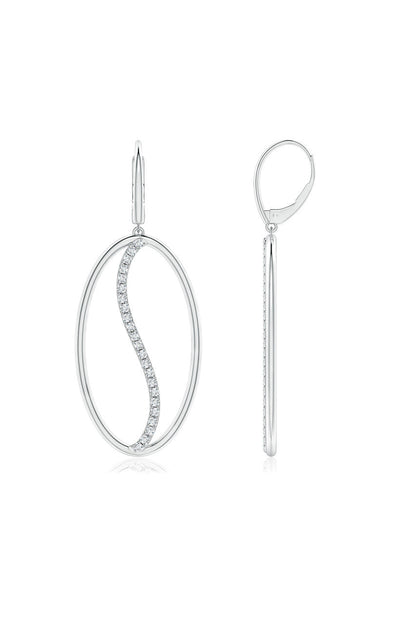 Buy Shangri-La Elliptical Yin-Yang 14K-Gold and Diamond Large Leverback Earrings in 14K White Gold Online 14K White Gold