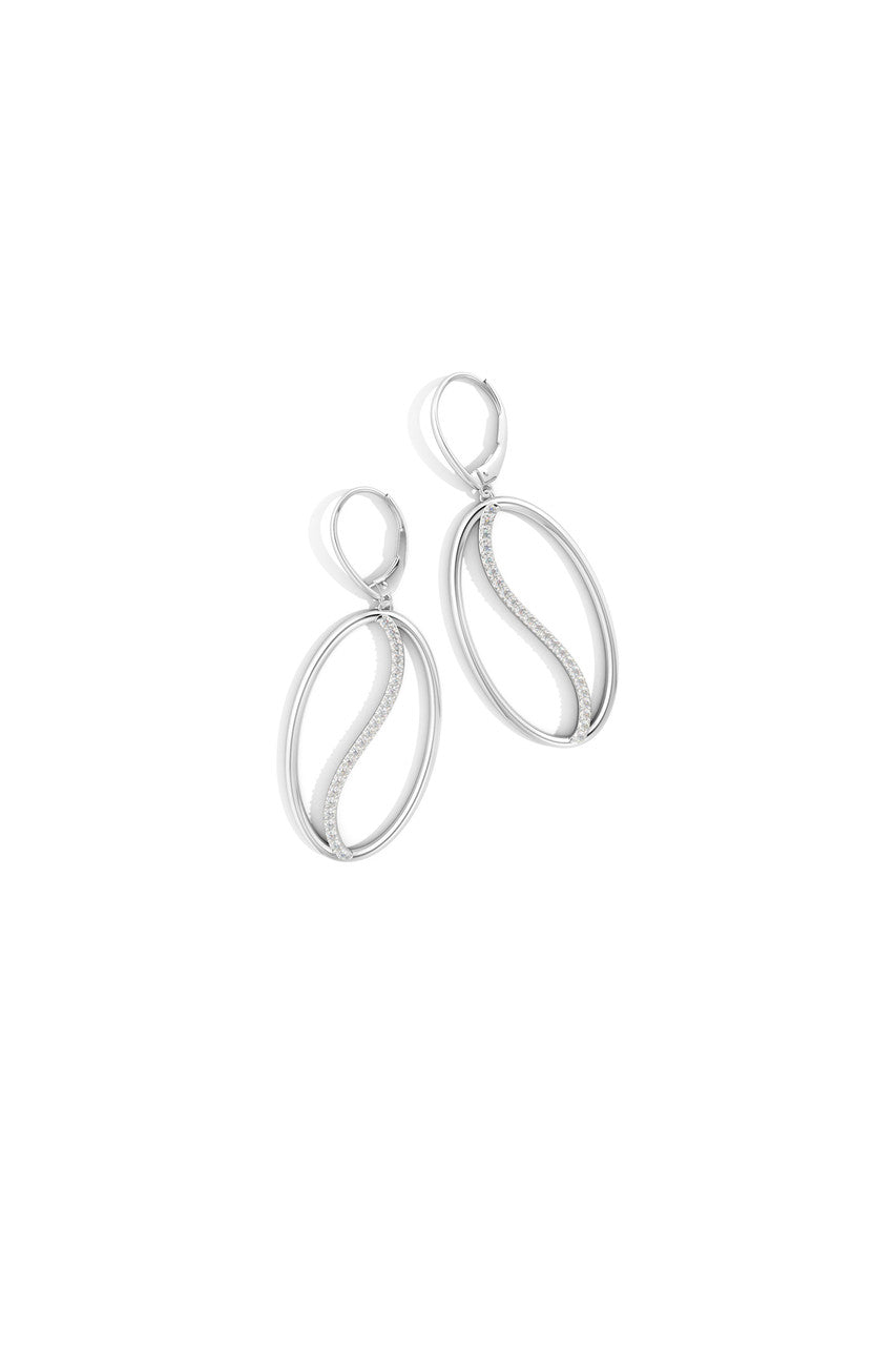 Buy Shangri-La Elliptical Yin-Yang 14K-Gold and Diamond Large Leverback Earrings in 14K White Gold Online 14K White Gold
