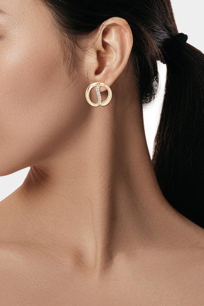 Buy Shangri-La Yin-Yang 14K Gold and Diamond Medium Button Stud Earrings in 14K Yellow Gold Online 14K Yellow Gold