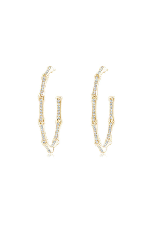 Buy Indochine 14k Medium Pave Diamond Hoop Earrings in 14K Yellow Gold Online 14K Yellow Gold
