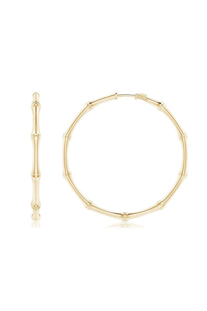Buy Indochine 14k Medium Bamboo Full Circle Hoop Earrings in 14K Yellow Gold Online 14K Yellow Gold