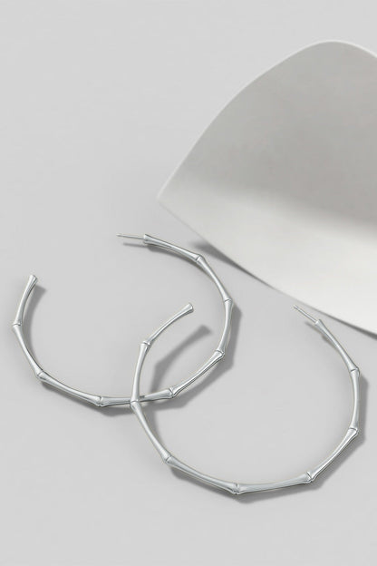 Buy Indochine 14k Large 2.75 Inch Bamboo Hoops in 14K White Gold Online 14K White Gold