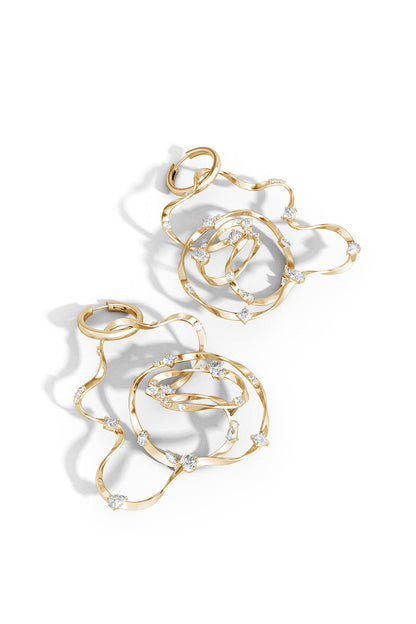 Buy Runway Collection Sakura White Topaz Giant Gold Hoop Earrings in 14K Yellow Gold Online 14K Yellow Gold