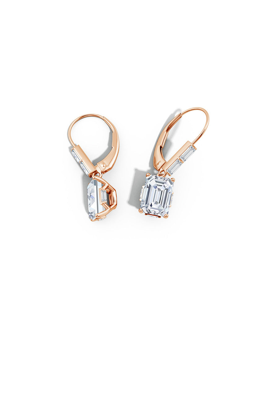 Buy Orient Express Lab-Grown 14K Gold & Emerald Cut Diamond Earrings in 14K Rose Gold Online 14K Rose Gold