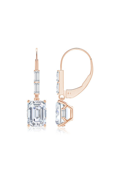 Buy Orient Express Lab-Grown 14K Gold & Emerald Cut Diamond Earrings in 14K Rose Gold Online 14K Rose Gold