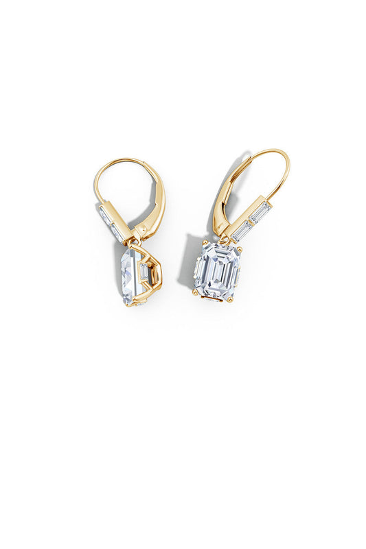 Buy Orient Express Lab-Grown 14K Gold & Emerald Cut Diamond Earrings in 14K Yellow Gold Online 14K Yellow Gold