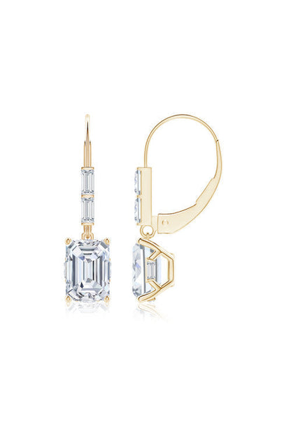 Buy Orient Express Lab-Grown 14K Gold & Emerald Cut Diamond Earrings in 14K Yellow Gold Online 14K Yellow Gold