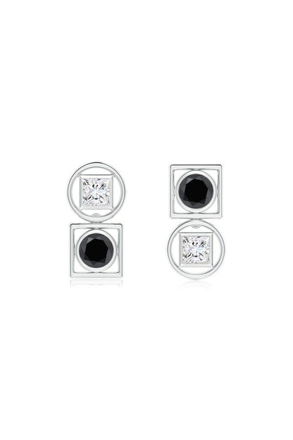 Buy Infinity 14K Gold with Black & White Diamond Two Stone Studs in 14K White Gold Online 14K White Gold