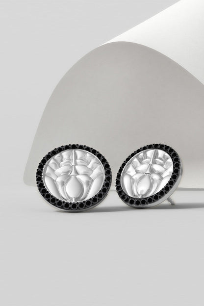 Buy Kamon 14k Diamond Stud Earrings in 14K White Gold/Black Diamonds Online 14K White Gold/Black Diamonds
