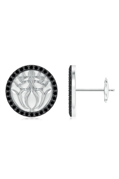 Buy Kamon 14k Diamond Stud Earrings in 14K White Gold/Black Diamonds Online 14K White Gold/Black Diamonds