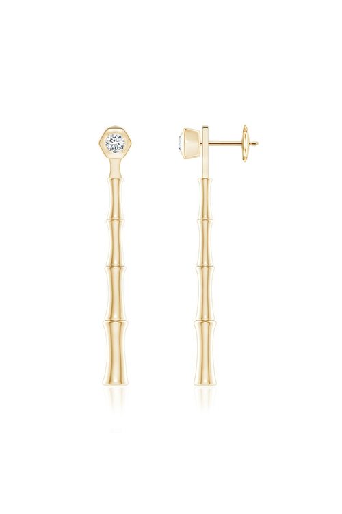 Buy Indochine Bamboo 14k Diamond Multi-Wear Linear Earrings in 14K Yellow Gold Online 14K Yellow Gold