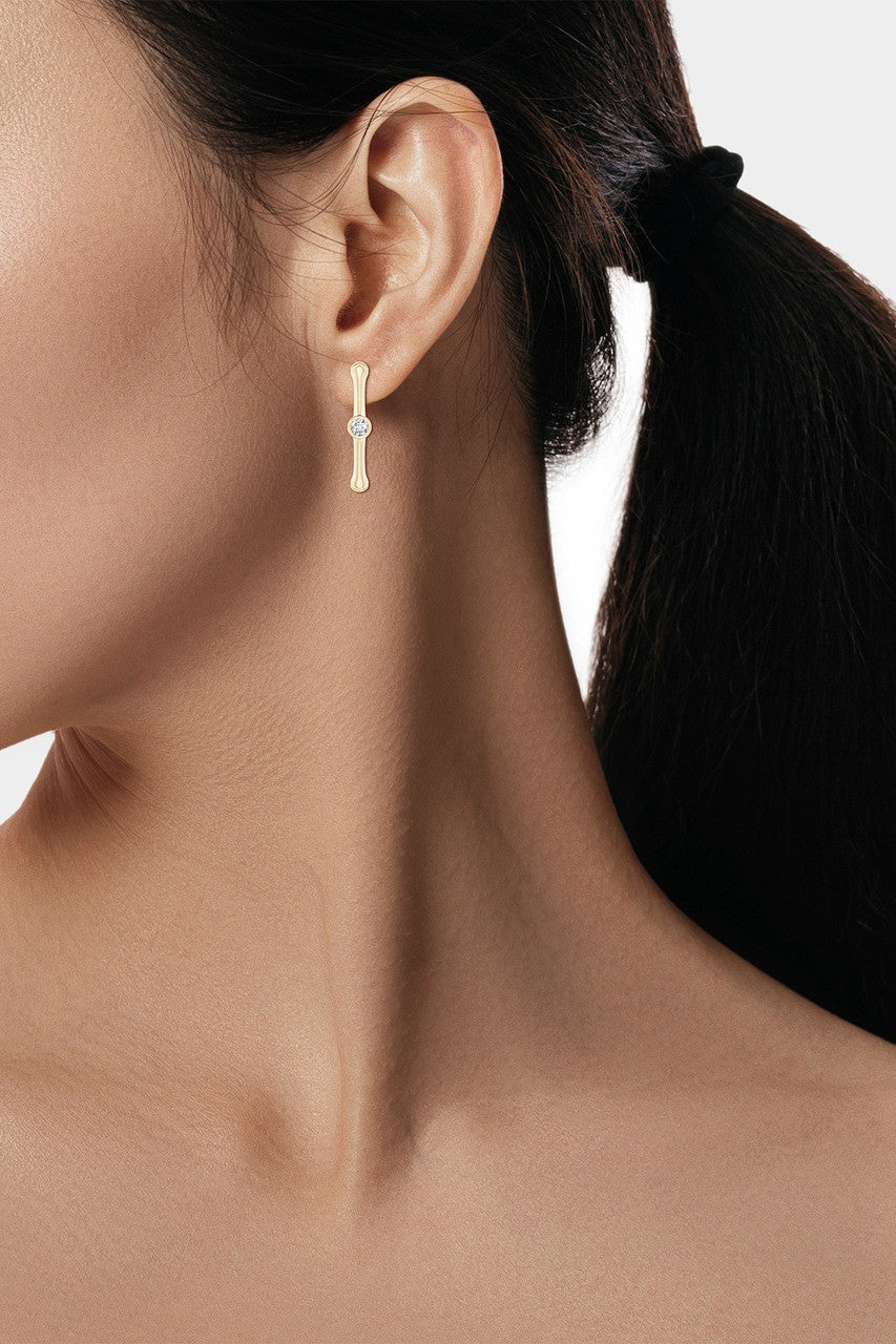 Buy Indochine 14k Bamboo Hexagon Diamond Center Hoop Earrings in 14K Yellow Gold Online 14K Yellow Gold