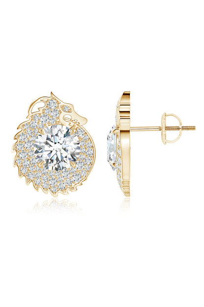Buy Dragon Lab-Grown 14K Gold Round Diamond Earrings in 14K Yellow Gold Online 14K Yellow Gold